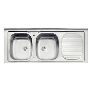 Fregadero de sobreponer de acero inoxidable de 120 x 50 cm Derecha. - TRAMONTINA