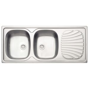 Fregadero de empotrar de acero inoxidable de 116 x 50 cm Reversible. - TRAMONTINA