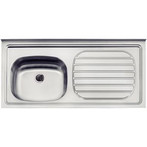 Fregadero de sobreponer de acero inoxidable de 100 x 50 cm Derecha. - TRAMONTINA