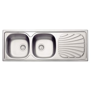 Fregadero de empotrar de acero inoxidable de 123 x 44 cm. - TRAMONTINA