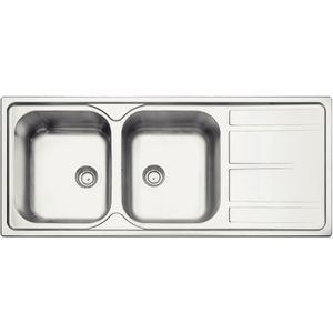 Fregadero Marea de sobreponer de acero inoxidable de 116 x 50 cm. - TRAMONTINA