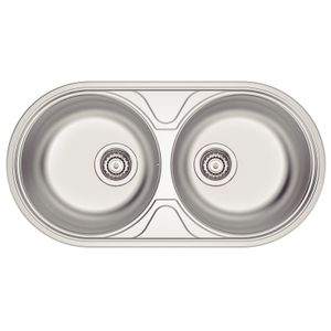Fregadero Redondo de sobreponer de acero inoxidable de 85 x 44 cm. - TRAMONTINA