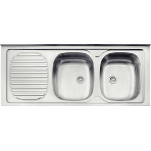 Fregadero de sobreponer de acero inoxidable de 120 x 50 cm. Izquierda - TRAMONTINA