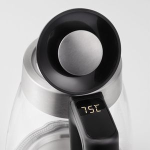 Hervidor de agua de acero inoxidable de 1,7 lts con rotación de 360° y panel control led. - INDURAMA