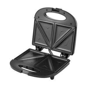 Sanduchera de 800W de acero inoxidable con base antiadherente y marcas de Grill. - INDURAMA