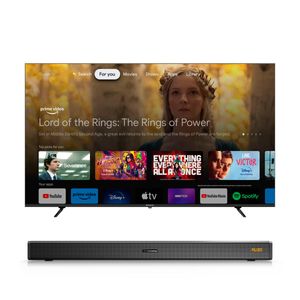 Combo de Televisor de 75" QLED 4K UHD + Barra de sonido de 60W. - INDURAMA