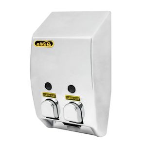 Dispensador de jabón para pared de 400 ml de 2 servicios Cromado. - ALKALA