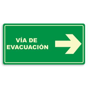 Letrero rígido de 40 x 20 cm Mensaje: VIA DE EVACUACION. - SAFETY ECUADOR