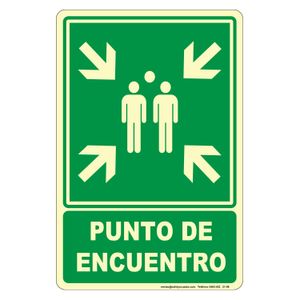 Letrero rígido de 30 x 20 cm Mensaje: PUNTO DE ENCUENTRO. - SAFETY ECUADOR