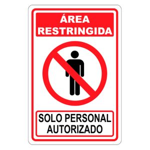 Letrero rígido de 25 x 18 cm Mensaje: ÁREA RESTRINGIDA. - SAFETY ECUADOR