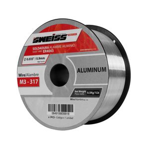 Rollo de alambre de soldadura MIG de Aluminio 0.035′ 0.9mm AWS ER4043 (0.5 Kg). - SWEISS