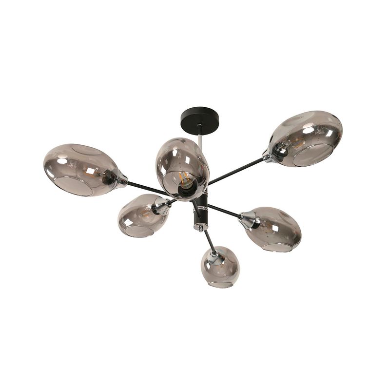 Lampara-de-techo-NEGRO-6L-con-base-tipo-E27-Potencia-de-40-Watts