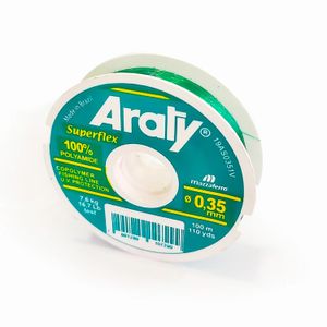 Hilo Nylon para Pesca 100% en poliamida SUPERFLEX verde de 0,35 mm Presentacion: Rollo de 100 m. - ARATY