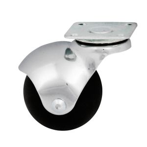 Garrucha con rueda negra tipo Bola de Caucho de 2" para 30 kg. - EV