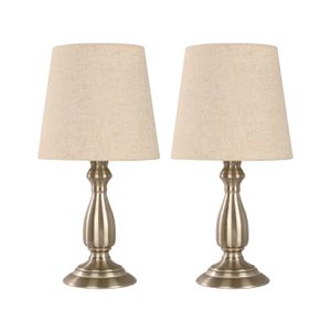 Lampara D/Mesa 2Pack Satin Niquel E27 - IKE LITE