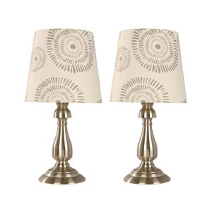 Lampara D/Mesa Twin Pack Satin Niquel 1L E27 - IKE LITE