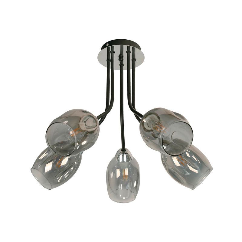 Lampara-Techo-E14-5L-40W-Bk-Cr