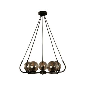 Lampara Colgante E27 5 L 60W Matt Black - IKE LITE