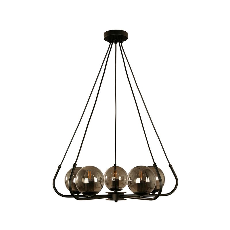 Lampara-Colgante-E27-5-L-60W-Matt-Black