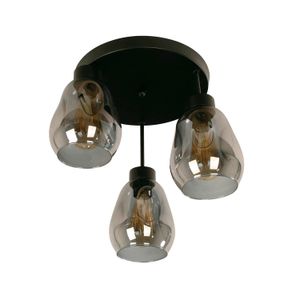 Lampara Colgante E27 3 L 60W Bk-Gr - IKE LITE
