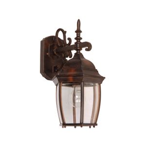 Farol de pared con acabado tipo latón antiguo para un foco con base E27 - LUMICENTRO