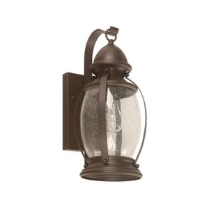 Farol de Pared Metálico Chocolate con Vidrio Transparente - 1L 100W - IKE LITE
