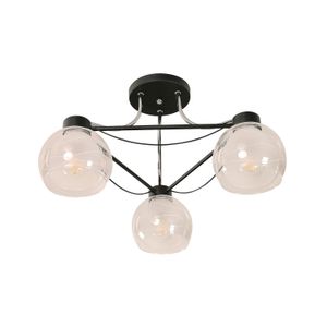 Lampara De Techo Negro+Cromo 3L E27 40W - IKE LITE