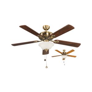 Vent.Techo 52" E27*2L*40W (N/B) 5 Aspas,Bronce - LUMICENTRO