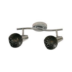 Lampara Dirigible Metal Neg-Cromo 2L40W E14 - LUMICENTRO