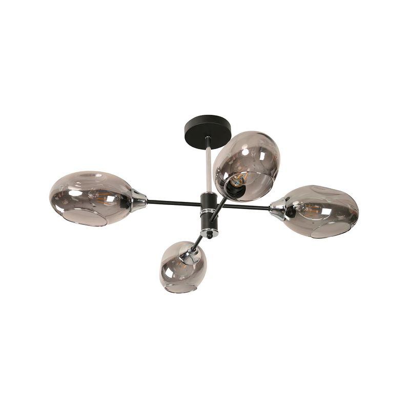 Lampara-Techo-Negro-Cromo-4L-E27-40W