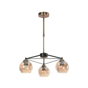 Lampara Colgante Negro+Bronce Antiguo 3L E27 - LUMICENTRO