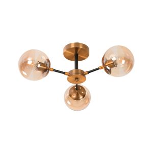 Lampara De Techo Dorado Satinado 3L E27 - IKE LITE