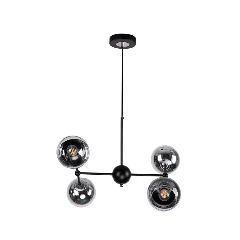 Lampara-Colgante-T-Negro-4L-E27-60W