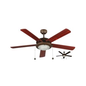 Vent. Techo 52" E27*2L*40W (N/B) 5Aspas Oro/Ch - DESIGNERS LIGHTING
