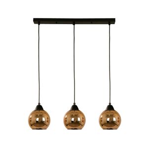 Lámpara colgante lineal de color dorado tipo esfera de 3 luces Potencia de 60 Watts con base tipo E27 - LUMICENTRO