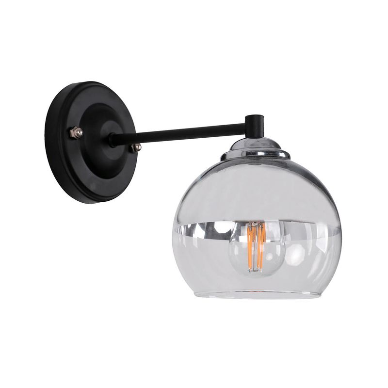 Aplique-de-pared-MOD.negro.VIDRIO-CR.TRANS.-de-1-luzcon-base-tipo-E27