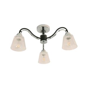 Lampara Techo E27 3L 60W Cromo-Neg Mate - IKE LITE
