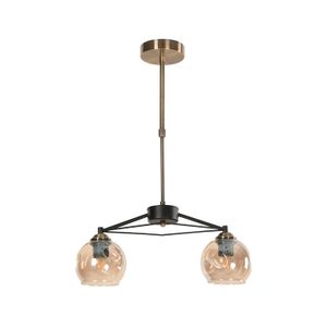 Lampara Colgante Negro+Bronce Antiguo 2L E27 - LUMICENTRO