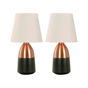Lampara D/Mesa 2Pack Negro Cobre E27 - IKE LITE