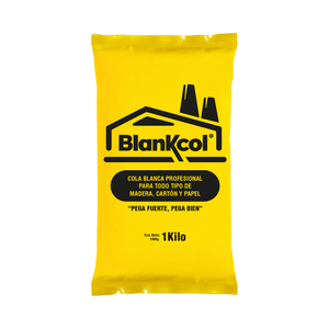 Goma blanca adhesiva vinílica de secado rápido y alta resistencia Funda de 1 kg. - BLANKCOL