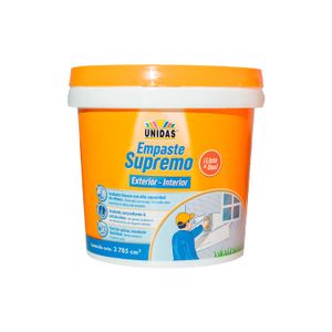 Empaste SUPREMO listo autosellante acrílico, desarrollado con materiales de alta tecnología 1gl. - PINTURAS UNIDAS
