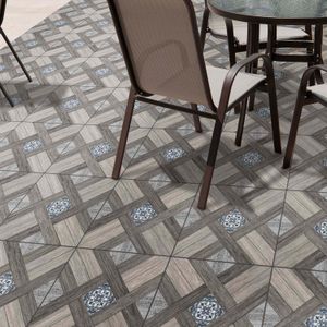 Cerámica Mallorca tipo madera brillo decorado gris 45X45 acabado natural piso pared cj 1,82m². - GRAIMAN