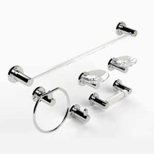 Juego de accesorios para baño SALENTO de 6 piezas cromadas. - AQUABLUE