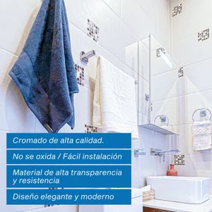 Juego de accesorios para baño TAMESIS de 6 piezas cromadas. - AQUABLUE