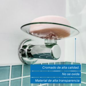 Jabonera SALENTO de acrilico de alta resistencia con soporte en ABS cromado. - AQUABLUE