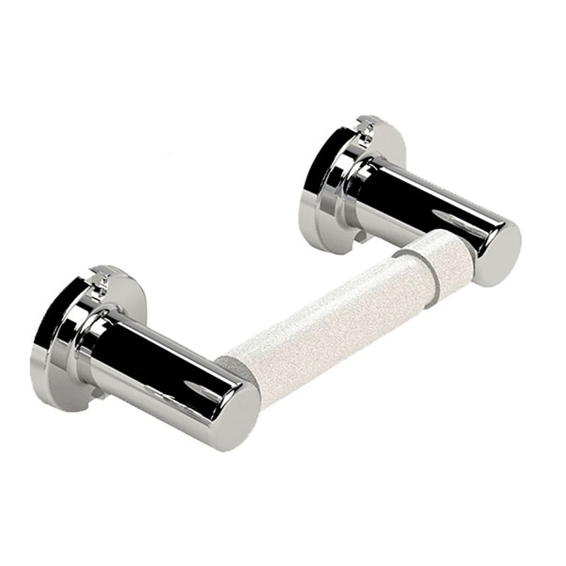 Porta-rollo-de-papel-higienico-SALENTO-de-PP-blanco-con-soportes-en-ABS-cromado.