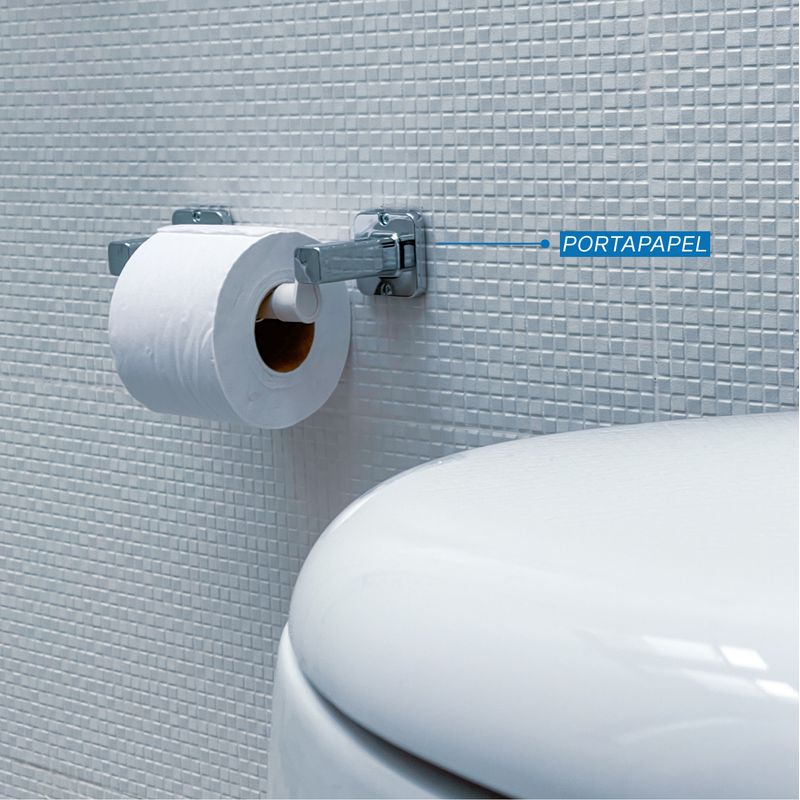 Porta-rollo-de-papel-higienico-BARU-de-PP-blanco-con-soportes-en-ABS-cromado.