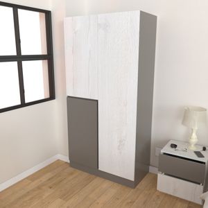 Armario de dormitorio de diseño PARIS de colores Alaska - Gris Tortola. - MUEBLE FACIL