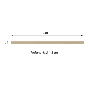 Barredera de MDP RH de 240 x 10 AMARANTO. - MUEBLE FACIL