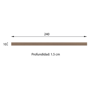Barredera de MDP RH de 240 x 10 ARIZONA. - MUEBLE FACIL